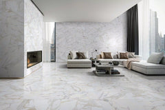 18x18 Calacatta Gold Italian Marble Tile Polished (Glossy)