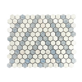 Tenedos Suzi Marble Hexagon Polished Marble Mesh-Mounted Mosaic Tile- 1 piece