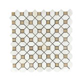 Tenedos HTC195 Golden Diamond Marble Mosaic Tile