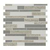 Tenedos Urban Mix Linear Glass Mosaic Tile – 12x12 Inch Sheet, Multi-Finish Grey and White Kitchen Backsplash & Bathroom Wall Tile – Modern Glass Accent for Home & Commercial Use (10 Sheet)