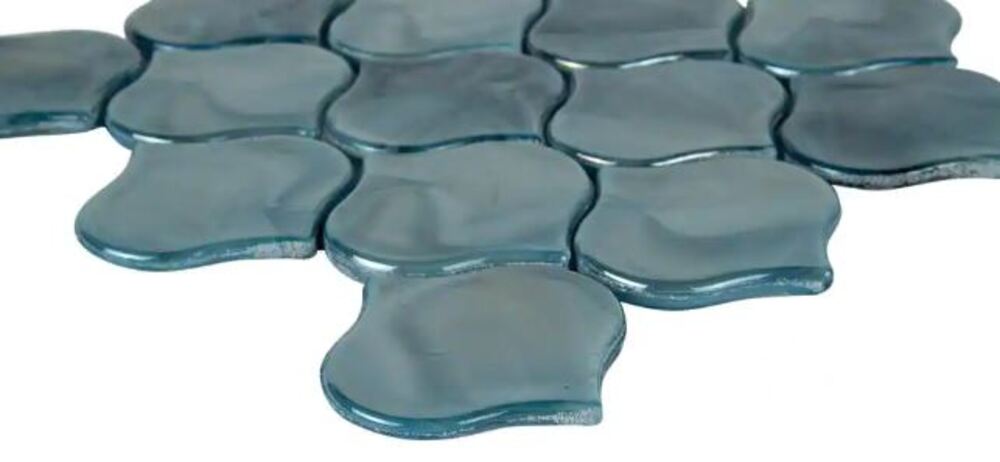 MSI Blue Shimmer Arabesque 10 in. x 10.20 in. x 8mm Glass Mesh-Mounted Mosaic Wall Tile