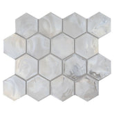 Tenedos HTC150 Violet Hexagon 10.95 in. x 12.6 in. Mixed Glass Floor and Kitchen Bathroom Wall Tile (0.96 sq. ft./Each)