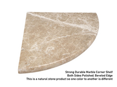 Tenedos Premium Quality Marble Cappuccino Beige Shower Corner Shelf Floating Stone for Bathroom Caddy