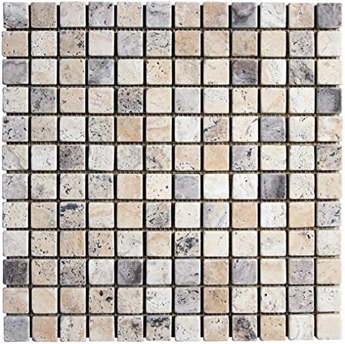Scabos 1x1 Philadelphia Tumbled Travertine Floor Wall Tile