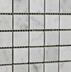Carrara Marble Italian White Greyish Bianco Carrera 1x1 Mosaic Floor Wall Tile Honed