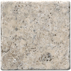 Tenedos 4x4 Silver Philadelphia Tumbled Travertine Natural Stone Wall Flooring Tile (Box of 5 sq.ft/45 pieces)