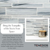 Tenedos HTC248 Ocean Mist Linear Glass Mosaic Tile