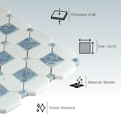 Azra Polished Marble Mosaic HTC 1 piece