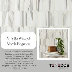 Tenedos HTC190 Moonlit Cascade Marble Mosaic Tile-1 piece