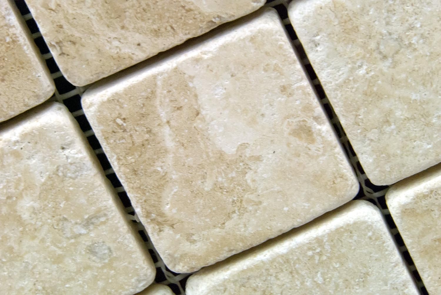 Durango Cream Travertine 2x2 Tumbled Mosaic Floor Wall Tile