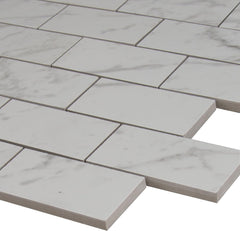 MS International Carrara Look 2x4 Porcelain Floor Wall NPIECAR2X4P Mesh-Mounted Tile 12 x 12 in. x 10 mm