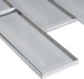 MS International GLSST-ICEBE8MM 2x6 Ice Bevel Mesh-Mounted Wall Glass Tile (Box of 10 Pieces)