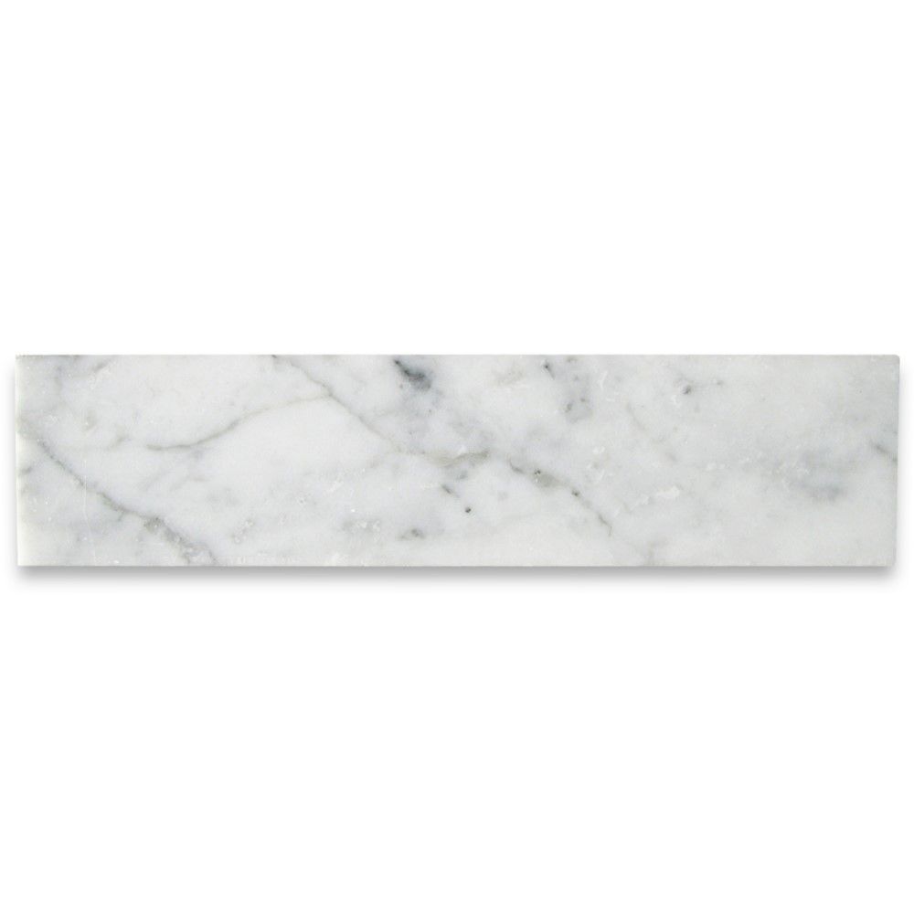 Tenedos Carrara White Greyish 2x8 Marble Floor Wall Tile Polished