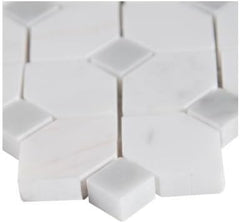 White Dot Marble Mosaic – Polished Tile Sheet for Interior Surfaces (1 Sheet)