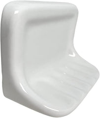 Ceramic Wall-Mounted Soap Dish - White Glazed, Tile Adhesion