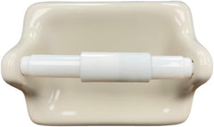 Elegant White Ceramic Bathroom Tissue Holder - Wall Recessed Glazed Design Accessory