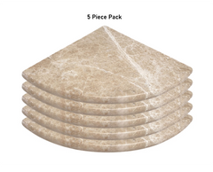 Tenedos Premium Quality Marble Cappuccino Beige Shower Corner Shelf Floating Stone for Bathroom Caddy