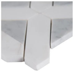 Calacatta Gold Italian Marble with Bianco Dolomite Triangles Geometrica Mosaic Tile Polished (Glossy)