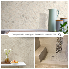 Tenedos Cappadocia Hexagon Porcelain Mosaic Tile-1 piece