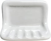 Ceramic Wall-Mounted Soap Dish - White Glazed, Tile Adhesion