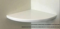 Pure White Engineered Marble Shower Corner Shelf - 9"x9" Polished, Stain Resistant, Maintenance Free (1 Piece)