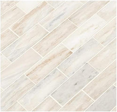 Elegant Cream & Stone Blend Rectangular Marble Panels – Natural Stone Wall Covering for Interior Design, Shower Accent Walls, Kitchen Decorative Surface