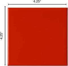 4x4 Red Ceramic Tile-Box of 10 pcs