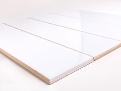 Modern 2x8 Porcelain Wall Cladding – Glossy White Interior Tile