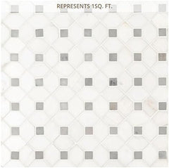 White Dot Marble Mosaic – Polished Tile Sheet for Interior Surfaces (1 Sheet)