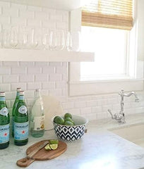 2x4 White High Gloss Porcelain Wall Tile with Beveled Edge – Mesh Mounted 12x12 Sheet