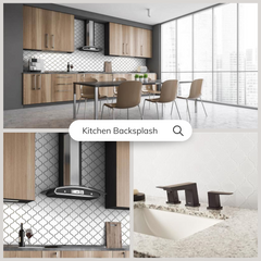 Tenedos Snowy Glossy Arabesque Porcelain Patterned Look Wall Tile-1 piece