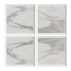 4x4 Calacatta Gold Italian Marble Subway Tile Wide Beveled Polished (Glossy)