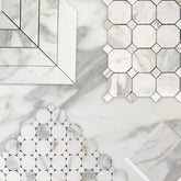 4x4 Calacatta Gold Italian Marble Subway Tile Wide Beveled Honed (Matte)