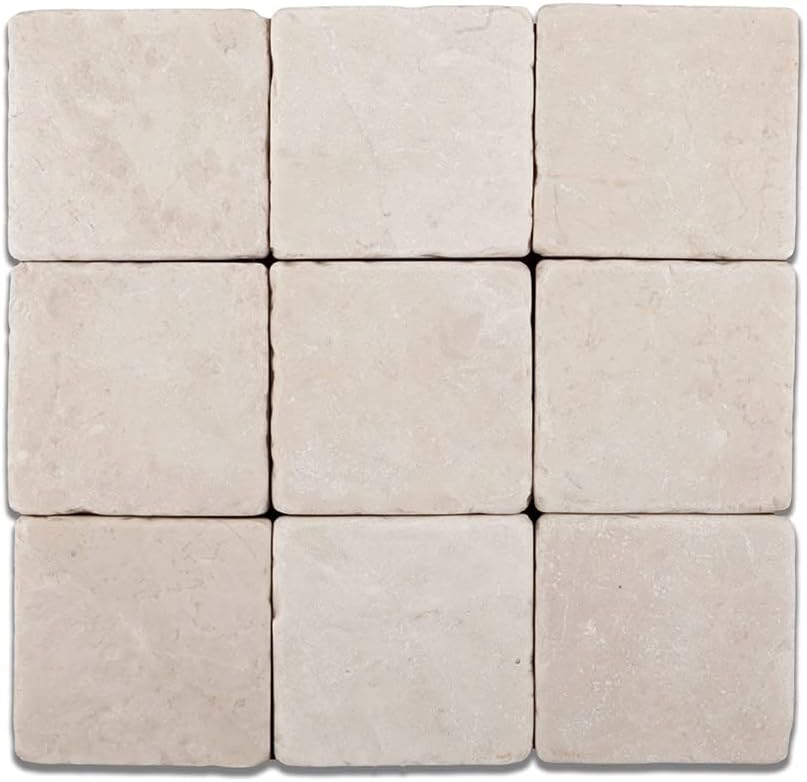 Crema Marfil Spanish Marble 4 X 4 Subway Field Tile Tumbled