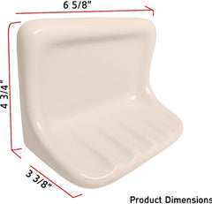 Bone Almond Ceramic Wall-Mounted Soap Dish – Glazed Surface, Recessed Tile Installation