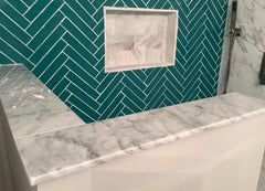 Carrara White Marble Threshold with Honed Finish – 3/4" Thick Stone Saddle for Doorway, Shower Curb & Window Sill