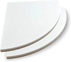 Pure White Engineered Marble Shower Corner Shelf - 9"x9" Polished, Stain Resistant, Maintenance Free (1 Piece)