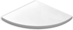 Pure White Engineered Marble Shower Corner Shelf - 9"x9" Polished, Stain Resistant, Maintenance Free (1 Piece)