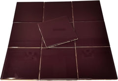 4x4 Burgundy Ceramic Tile-Box of 10 pcs