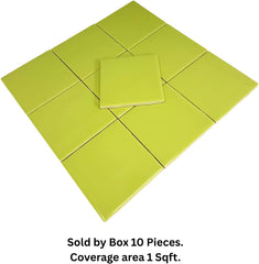 4x4 Key Lime Ceramic Tile-Box of 10 pcs