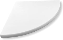 Pure White Engineered Marble Shower Corner Shelf - 9"x9" Polished, Stain Resistant, Maintenance Free (1 Piece)