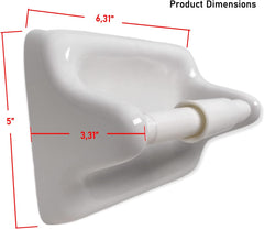 Elegant White Ceramic Bathroom Tissue Holder - Wall Recessed Glazed Design Accessory