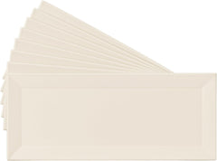 Tenedos 3x6 Bright Almond Beveled Glossy Ceramic Subway Tile – Premium Wall Tile for Kitchen Backsplash, Bathroom Shower, Laundry Room & Accent Walls (10 Pieces)