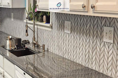 Calacatta Gold Italian Marble Leaf Shape Mosaic Tile Honed (Matte)