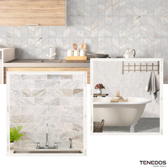 MSI Capri Blue/Gray 4x12 Honed Marble Floor Wall Mosaic Tile for Kitchen Backsplash, Flooring, Bathroom Shower, Fireplace Surround