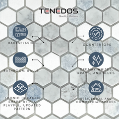 Alezza Hexagon Marble Tile- 1 piece