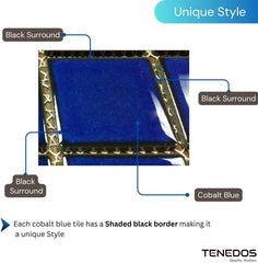 2x2 Dark Blue Glossy Square Wall Cover Panels (1 sheet)