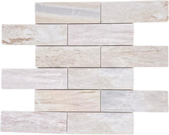 Elegant Cream & Stone Blend Rectangular Marble Panels – Natural Stone Wall Covering for Interior Design, Shower Accent Walls, Kitchen Decorative Surface