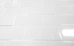 3x6 White High Gloss Ceramic Wall Tile – (Box of 100 Tiles)