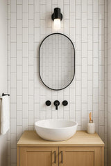 Modern 2x8 Porcelain Wall Cladding – Glossy White Interior Tile